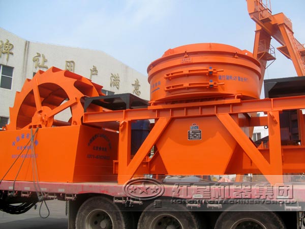 輪式洗砂機發(fā)貨現場