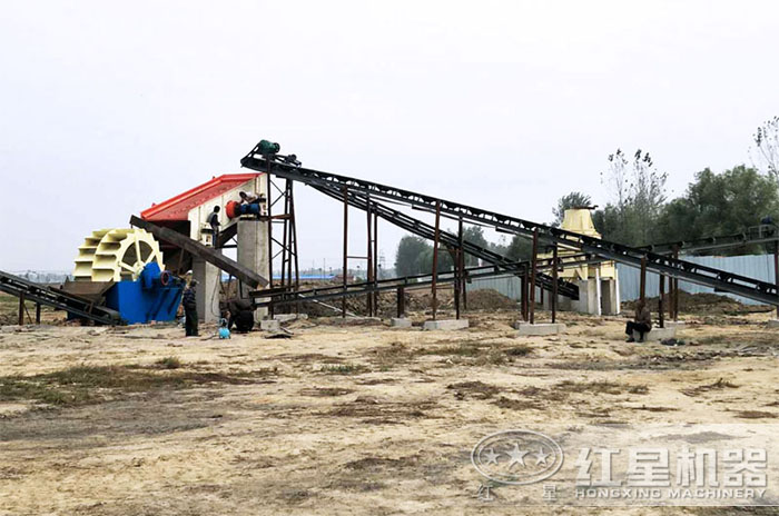 紅星環(huán)保洗砂機作業(yè)現(xiàn)場