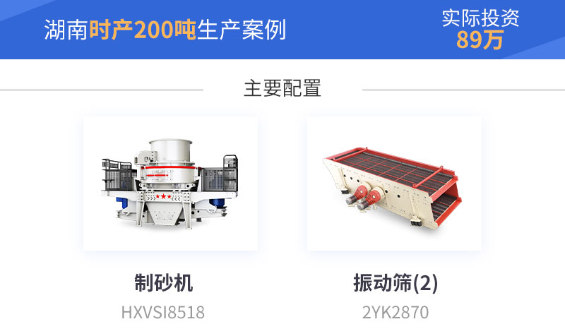 湖南時產(chǎn)200噸制砂案例 湖南時產(chǎn)200噸制砂案例