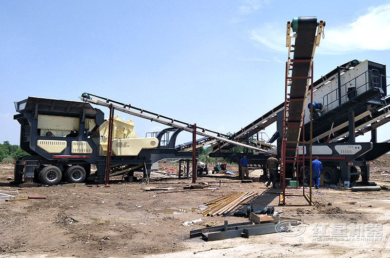 移動式破碎生產線現(xiàn)場